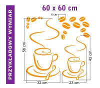 Naklejki Filianki kawy o wym. 60x60 cm